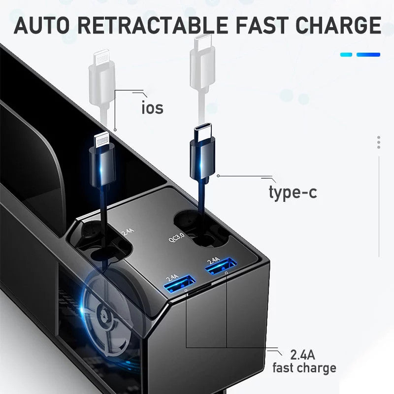 Premium Car Seat Organizer with Charging Hub – Smart Storage Upgrade