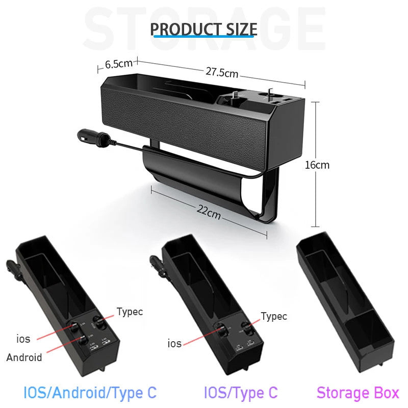 Premium Car Seat Organizer with Charging Hub – Smart Storage Upgrade