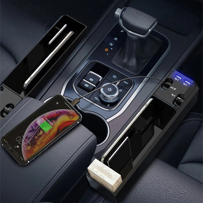 Premium Car Seat Organizer with Charging Hub – Smart Storage Upgrade